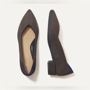 Rothy's Herringbone Flats with Blue Trim